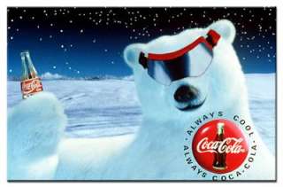 COCA COLA AD Vintage Fridge Magnet Polar Bear #2  