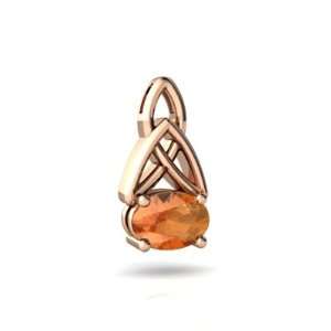  14k Rose Gold Oval Fire Opal Celtic Knot Pendant Jewelry