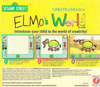    Create & Draw in Elmos World PC CD creative artist drawing game