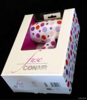 Conair Fuse Pink & Purple Dots Ionic Hair Dryer Model #115BX NEW 