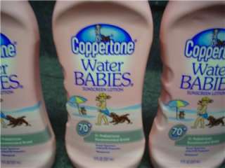 ct lot coppertone water babies sunscreen lotion spf 70+  