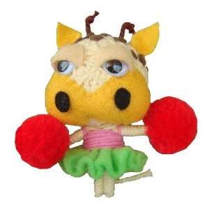 String Voodoo Doll Keychain Giraffe Cheer Up! Pets Mardi Gras Series 
