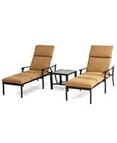 Plantation Outdoor Patio Furniture, 3 Piece Chaise Set (2 Chaise 