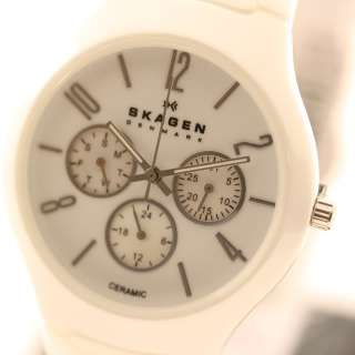 Reloj para mujer 817SXWC1 de dial blanco de cerámica de Skagen NUEVO
