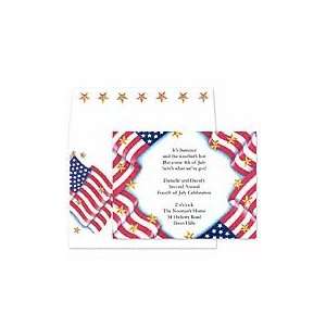  American Flags Invitation Holiday Invitations