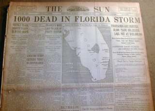   THE GREAT MIAMI HURRICANE Florida disaster headline Many Dead  