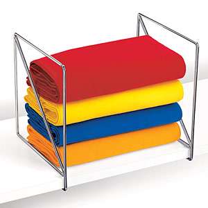 Chrome Shelf Dividers  Metal Closet Organizer Set of 2 013359420405 