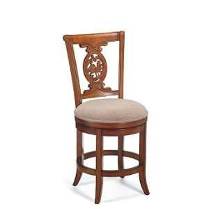  Carved Rooster Swivel Counter Height Bar Stool (24H seat 