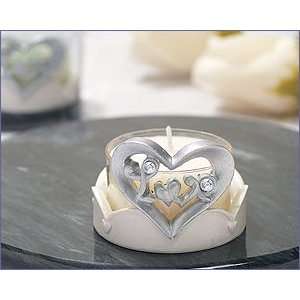   Heart Candle Holder Pearl White   Wedding Party Favors: Home & Kitchen
