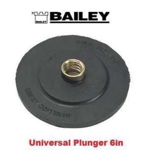 Bailey Universal Plunger 6in Fits Drain Rods Clear Pipe  
