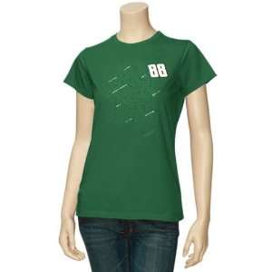  #88 Dale Earnhardt Jr. Ladies Green Fan Script T shirt 