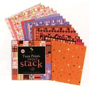 DCWV Teen Prints Retro 12x12 Paper Stack 72 Sheets Value Pack Brown 