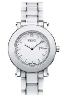 Fendi Diamond & Ceramic Round Watch  