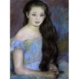  Young Girl With Dark Brown Hair by Pierre Auguste Renoir 