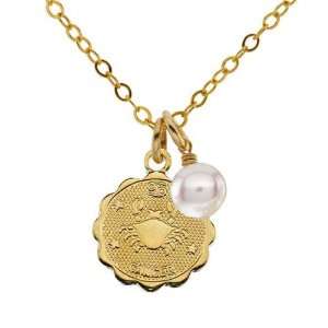 Christina 14K Gold Fill Pearl Necklace: Customizable Zodiac Charm And 
