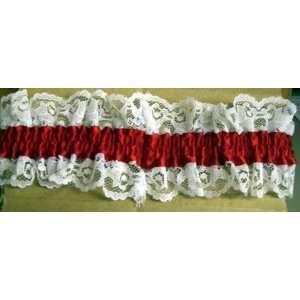 Jamie Lynn Red with White Lace Leg Garter, L5190red/wh ONE Size