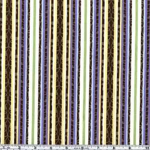  45 Wide Bohemian Manor Stripe Yellow Fabric By The Yard 