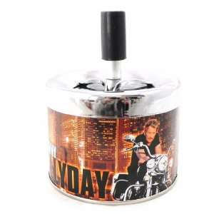  Metal ashtray Johnny Hallyday harley.: Home & Kitchen