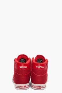 Supra Vaider Red Canvas Sneakers for men  