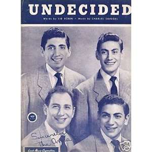  Sheet Music The Ames Bros Undecided 21 