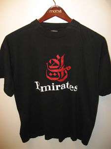Emirates United Arab Airlines T Euro Shirt Black Mens L  