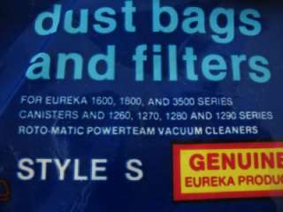 Eureka Disposable Style S Vacuum Dust Cleaner Bags and Filters NOS Lot 