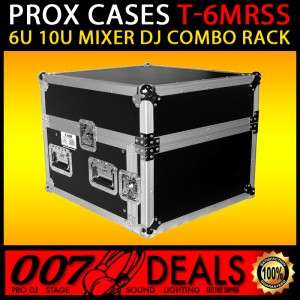 ProX 6 Space Amp 10 Slanted Top 6U 10U Mixer DJ Combo Rack Flight Case 