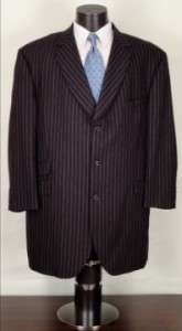 2,700 ZANETTI Brown Pinstripe 3 Btn 3 Piece Super 140s Suit (Made in 