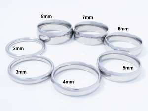 Stainless Steel Comfort Fit Wedding Band Round Face 15h  