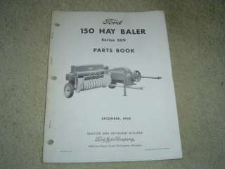 Ford 150 hay baler parts catalog book manual  