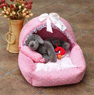 Cute pink princess soft handmade cats and dogs pet bed house  
