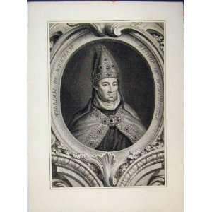  William Wickham Bishop Winchester Portrait Old Print