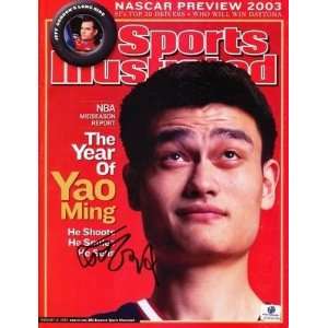 Yao Ming Rockets Signed 2003 Sports Illustrated GAI   Autographed NBA 