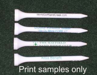 1000   3 1/4 Biodegradable golf tees White Personalized with upto 2 