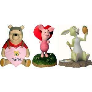  3 Love Figurines From The Disney Pooh and Friends 