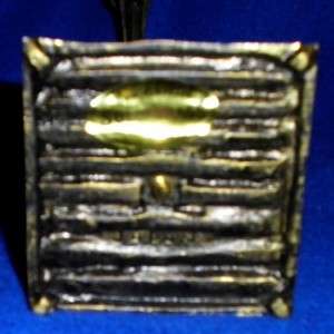 Vintage Lou Shrlich Solid Brass Paper Clip Holder Japan  