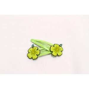 Keikihouse Hair Clip   Green Flower (for kids love Disney Mickey Dora 