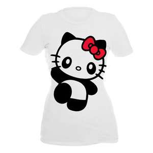 Sanrio Hello Kitty Panda Thing Junior Women Anime T shirt (White 