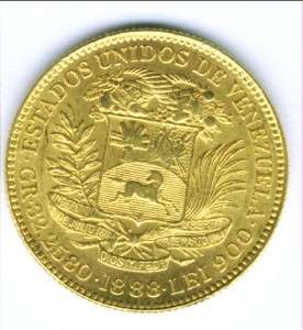 Venezuela 1888 100 Bolivares   Pachano   monedas de oro