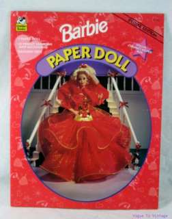 1993 Happy Holidays Barbie Paper Doll Dolls New  