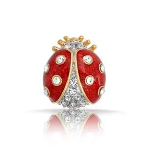   Plated Red Enamel Crystal Insect Bug Ladybug Brooch Lapel Pin Jewelry
