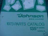 1973 135 HP JOHNSON OUTBOARD PARTS PART CATALOG  