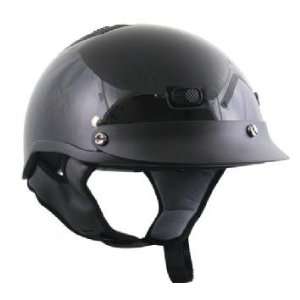   Glossy Vented Half Face Motorcycle Helmet Sz L