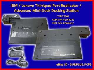 IBM Lenovo ThinkPad Docking Station Port 2504 T61 T60  