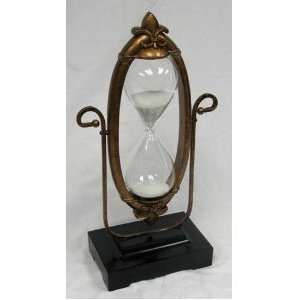  60 Minute Hourglass   Glass Sand Timer with Aged Victorian 