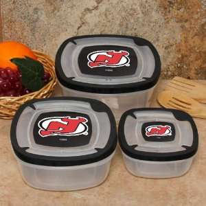   Jersey Devils Plastic Food Storage Container Set