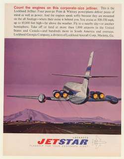   JetStar Corporate Jetliner 4 Pratt & Whitney Jet Engines Print Ad