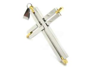 316L Mens silver gold cross jesus christ Stainless Steel Pendant 