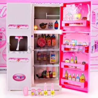 Complete Kitchen Cabinet Set for Barbie 20+ pcs with sound & lighting 