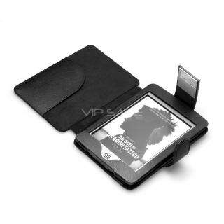 KINDLE TOUCH BLACK PREMIUM LEATHER COVER CASE WITH COMPACT READING 